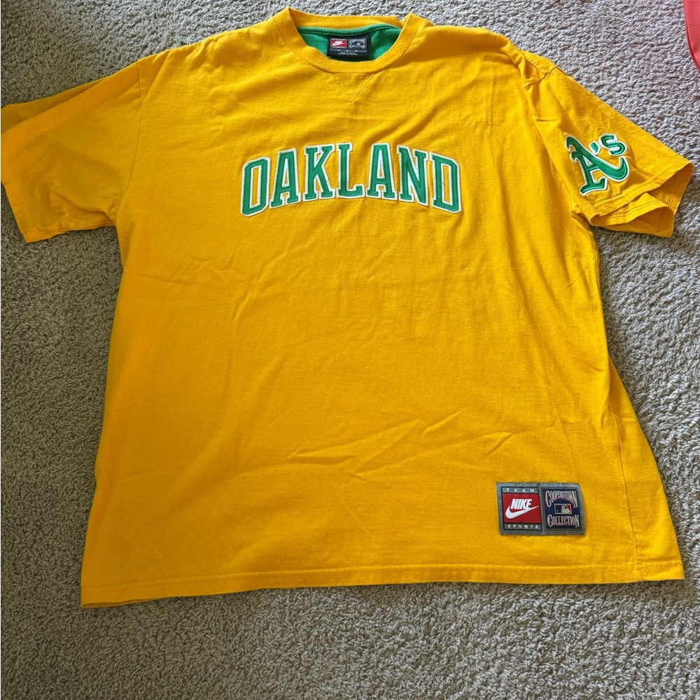 Nike Yellow Oakland Athletics Tee